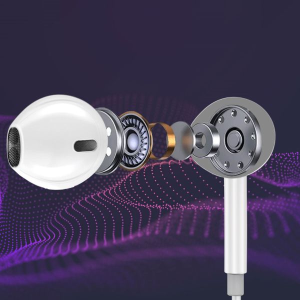 Picture of Mono In-Ear Wired Earphone with USB-C Connector. In-Line Microphone & Volume