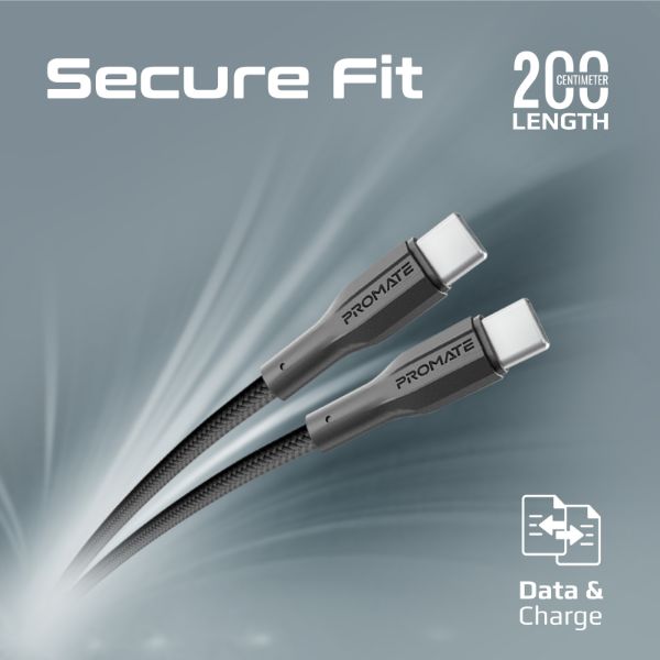 Picture of 2m 60W USB-C to USB-C Super Flexible Cable 3A/20V Supports 3A/20V Charging & 480