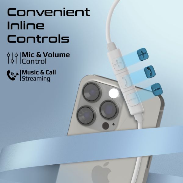 Picture of In-Ear Ergonomic USB-C Wired ENC Stereo Earphones. In-line Microphone & Volume