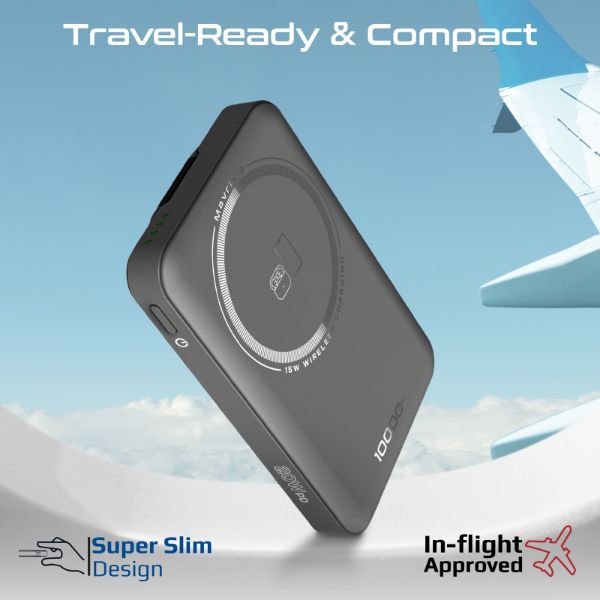 Picture of 10000mAh 3-in-1 Smartphone & Apple Watch Charging PowerBank w Dual USB-C & Lightning Cable