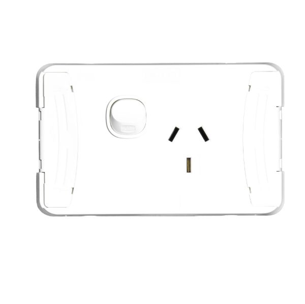 Picture of Sleek Single 10A Horizont Power Point. Removable Cover. Moulded in Flame Resistant