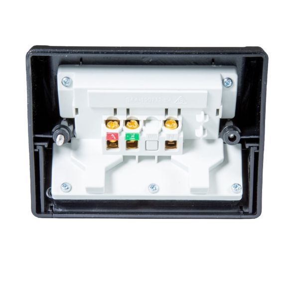 Picture of Weatherproof Double IP53 Black Outlet. Heavy Duty Industrial Grade Virgin Plasti
