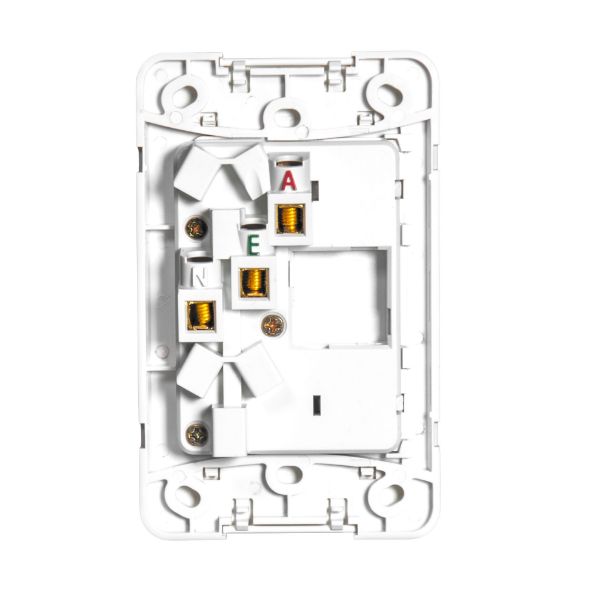 Picture of Sleek Double 10A Vertical Power Point. Removable Cover Moulded in Flame Resist