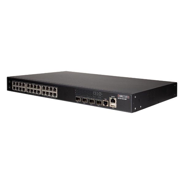 Picture of 24 Port Managed L2+/L3 Lite PoE Gigabit Ethernet w/ 4 x SFP+ 10G Uplink Ports.