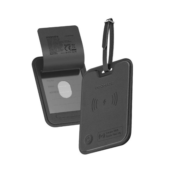 Picture of Anti-Loss Slim Leather Luggage Tag with Smart Trackin Wireless Rechargeable Battery