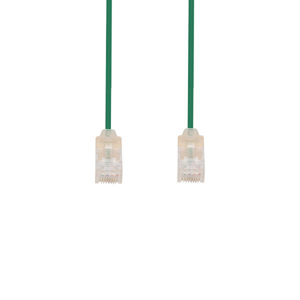 Picture of 0.15m Cat6A 10G Green UTP Patch Lead 30AWG 8023af Unshielded Plug.