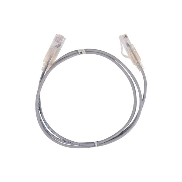 Picture of 0.15m Cat6A 10G Grey UTP Patch Lead 30AWG 8023af Unshielded Plug.