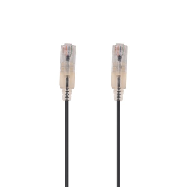 Picture of 0.15m Cat6A 10G Black UTP Patch Lead 30AWG 8023af Unshielded Plug.