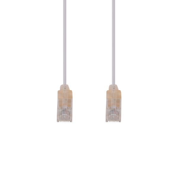Picture of 0.15m Cat6A 10G White UTP Patch Lead 30AWG 8023af Unshielded Plug.