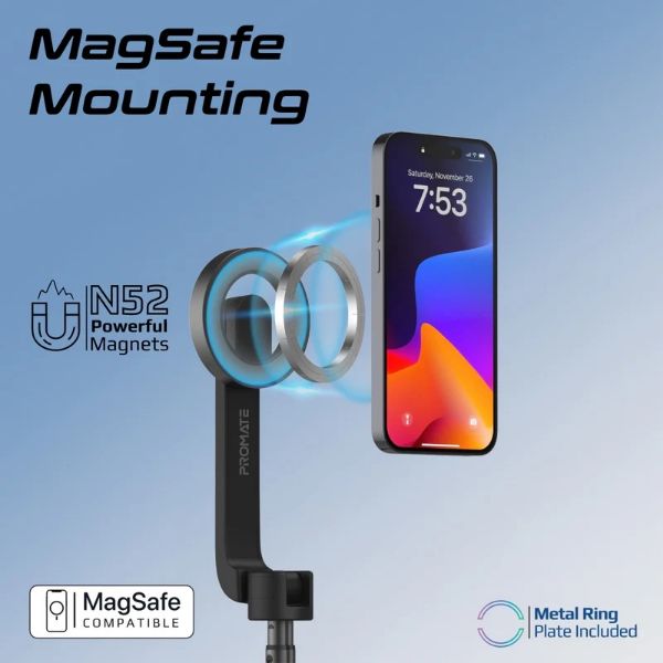 Picture of MagSafe Foldable Selfie Stick with BT Remote Control 70cm Max Height Remote