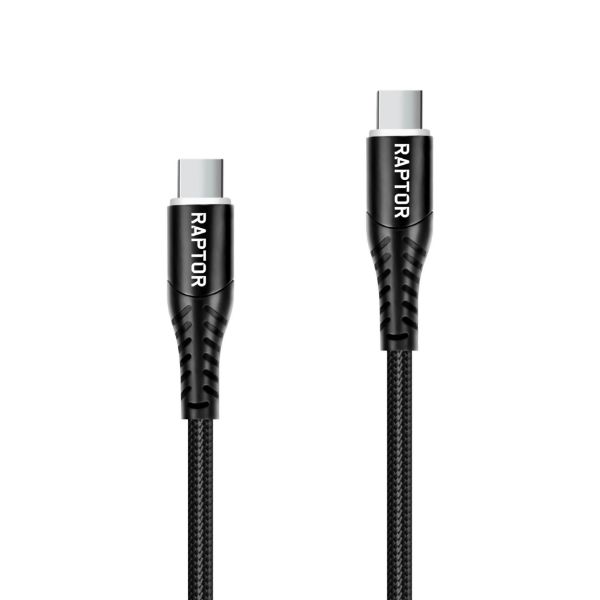 Picture of Raptor 3m 100W Braided USB-C to USB-C Cable Rapid Charge Compatible