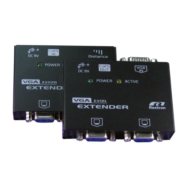 Picture of Video Extender. Allows VGA signal to be extended up to 150m Using Cat5 UTP Cable
