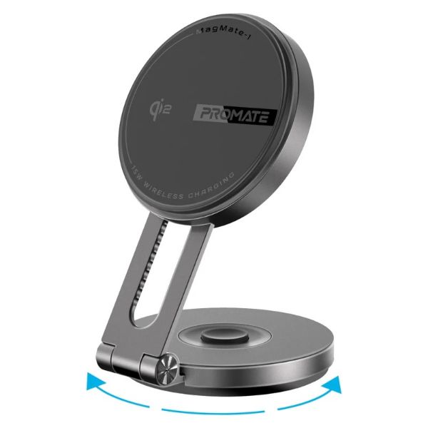 Picture of 15W Qi2 Extending Magnetic Wireless Charging Mount. 360 Rotatable Extend & Fold