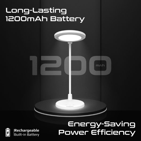 Picture of Flexible GooseneckLED Desk Lamp w RingLight Vanity Mirror & Touch Controls 3-LED Modes