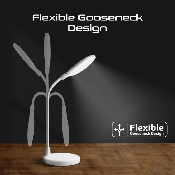 Picture of Flexible GooseneckLED Desk Lamp w RingLight Vanity Mirror & Touch Controls 3-LED Modes