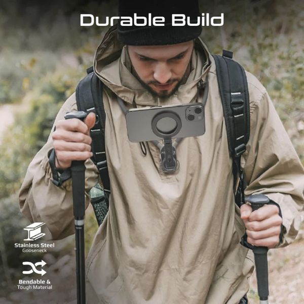 Picture of MagSafe Neckband Phone Mount for Handsfree POV. Quick release Neck Lock Fixing