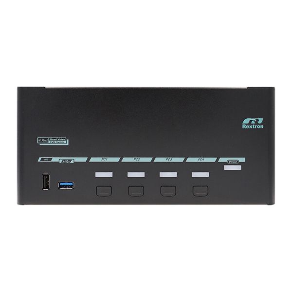 Picture of 4 Ports 8K Quad Monitor DisplayPort 1.4 KVM Switch w/ USB 3.2 Gen 1, Hotkey Control