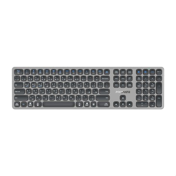 Picture of Full-Size Triple-Mode Wireless Keyboard with Scissor Keys & Silent Keys, Angled Kickstand