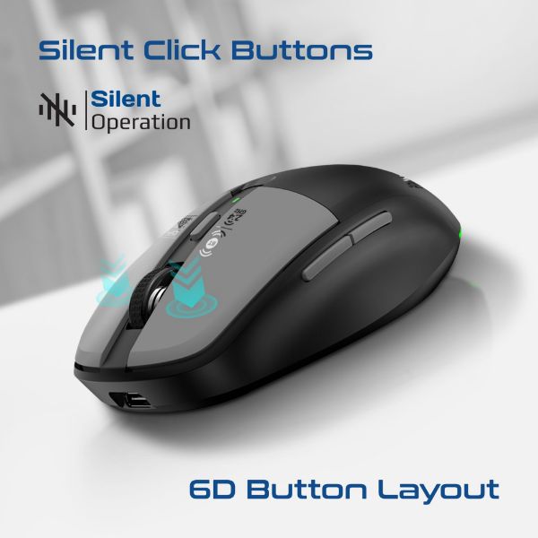 Picture of PROMATE Dual-Mode Wireless Mouse with Rechargeable Battery. 2.4G & BT Connect