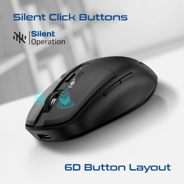 Picture of PROMATE Dual-Mode Wireless Mouse with Rechargeable Battery. 2.4G & BT Connect