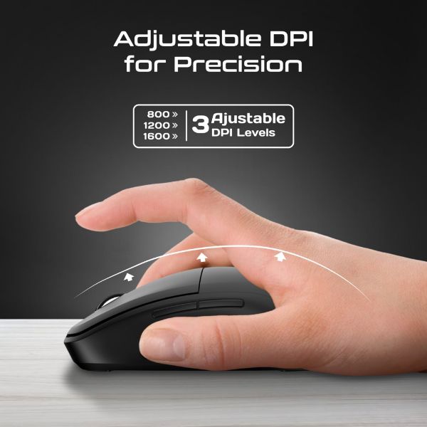Picture of PROMATE Dual-Mode Wireless Mouse with Rechargeable Battery. 2.4G & BT Connect