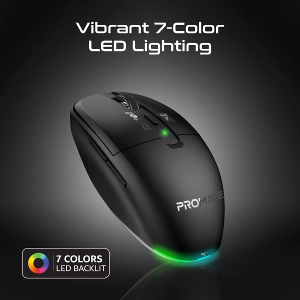 Picture of PROMATE Dual-Mode Wireless Mouse with Rechargeable Battery. 2.4G & BT Connect