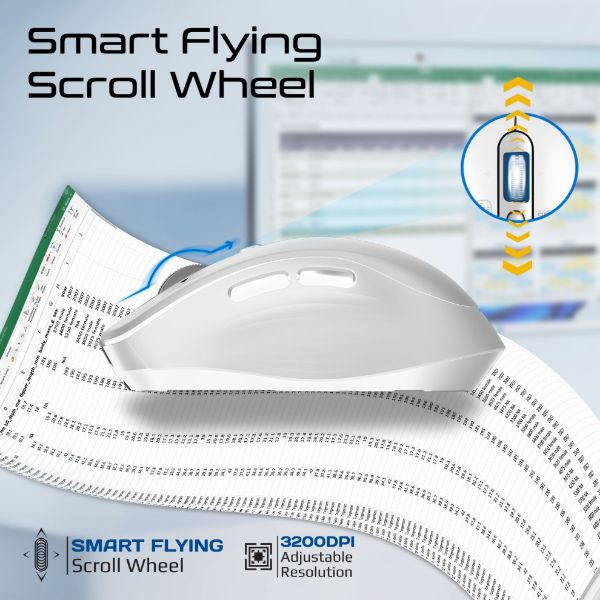 Picture of PROMATE Tri-Connect Wireless Mouse with Rechargeable Battery. 2.4G & BT Connect