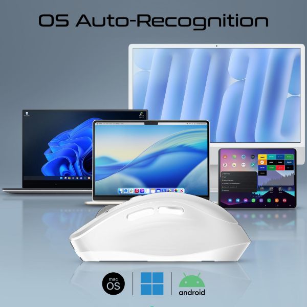 Picture of PROMATE Tri-Connect Wireless Mouse with Rechargeable Battery. 2.4G & BT Connect