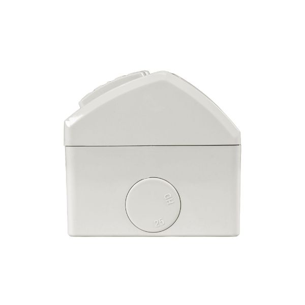 Picture of Weatherproof Double IP53 Outlet. Grey Heavy Duty 10A Single Connection