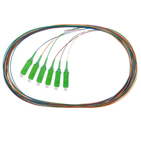 Picture of 2M SC Pigtail G657A1 OS1/OS2 Compliant 6 Pack Colour Coded SM Fibre Tight Buffer LSZH Jac