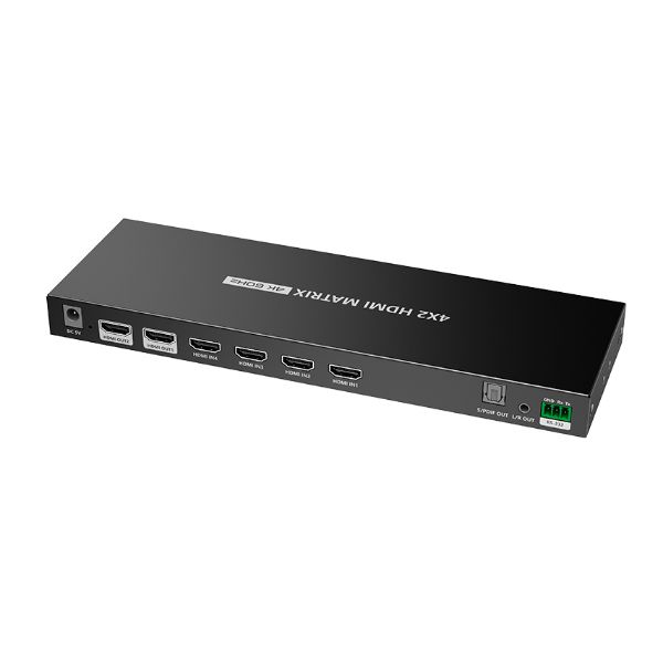 Picture of 4-In-2-out HDMI Matrix Switch Supports 4096x2160@60Hz HDR RSR-232, Remote Control