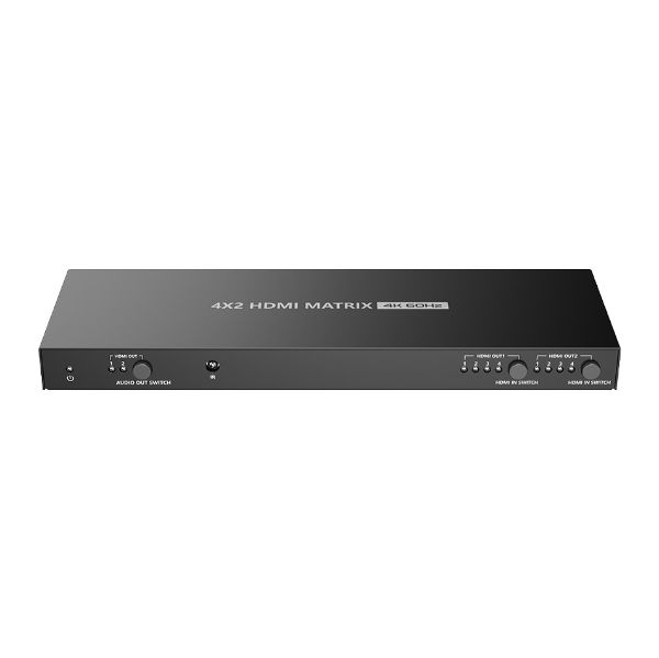 Picture of 4-In-2-out HDMI Matrix Switch Supports 4096x2160@60Hz HDR RSR-232, Remote Control