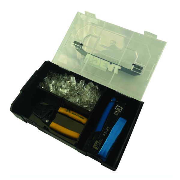 Picture of FT-45 Cat 6 Unshielded Kit Containing 1x FT-45 Tool, 1x Prep-pro Stripper, 1x Data