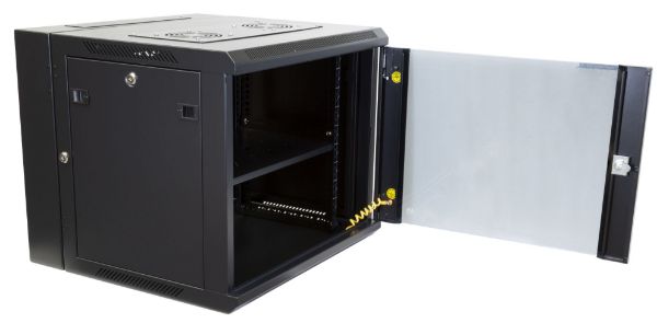 Picture of 9RU Univer Swing Wall Mount Cabinet. Removable Back supplied with Left & Right Hin