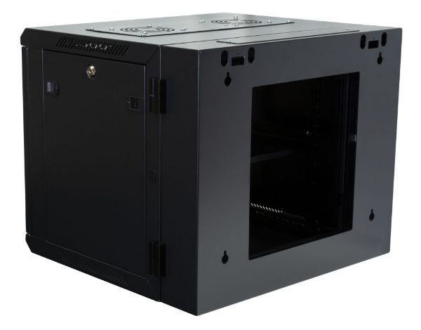 Picture of 9RU Univer Swing Wall Mount Cabinet. Removable Back supplied with Left & Right Hin