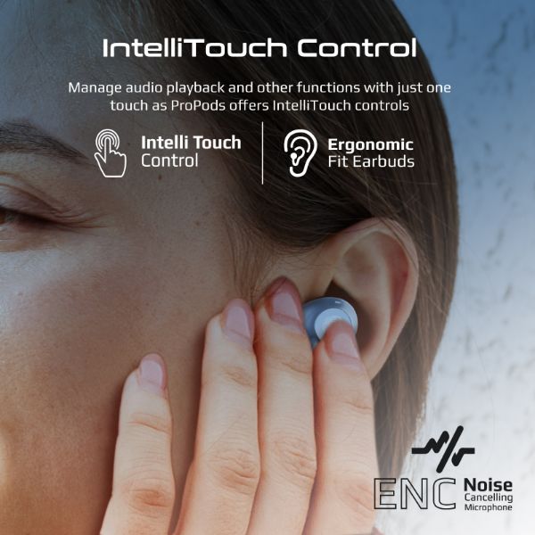Picture of In-Ear HD Bluetooth Earbuds with Intellitouch & 400mAh Charge Case & Microphone