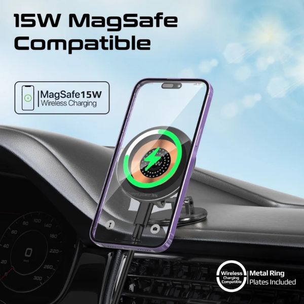 Picture of SecureGrip 360 Cradleless 15W Qi Magnetic Wireless in-Ca Phone Charger & Holder. Design