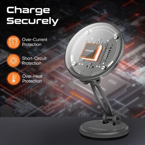Picture of SecureGrip 360 Cradleless 15W Qi Magnetic Wireless in-Ca Phone Charger & Holder. Design