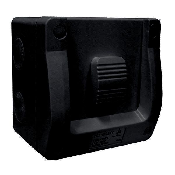 Picture of 1 Gang Weatherproof Black Switch 15A IP65 Grey Hea Duty Industrial Grade Virgin