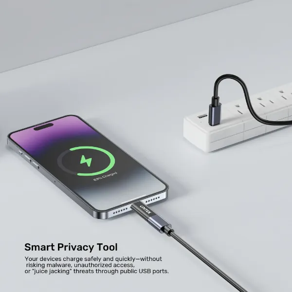 Picture of DataShield USB-C Data Blocker Adapter. Secure Personal Data with safe & stable fast PD240W