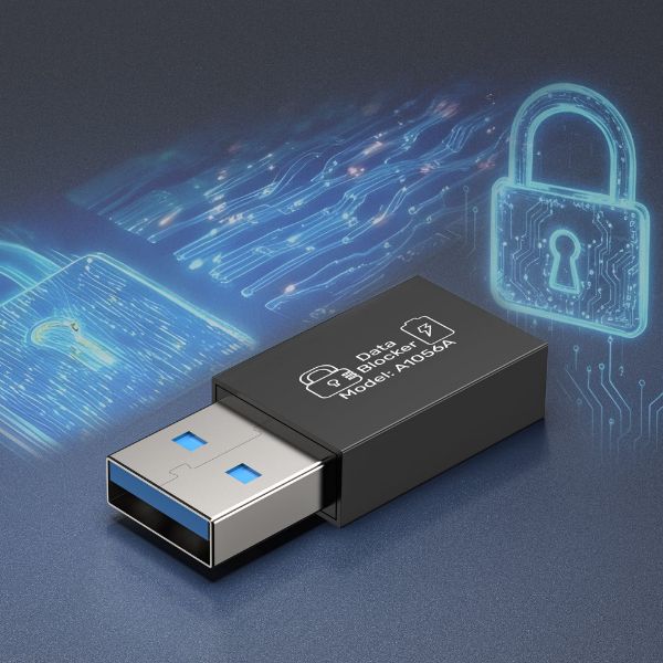 Picture of DataShield USB-A Data Blocker Adapter. Secure Personal Data with safe & stable fast PD240W