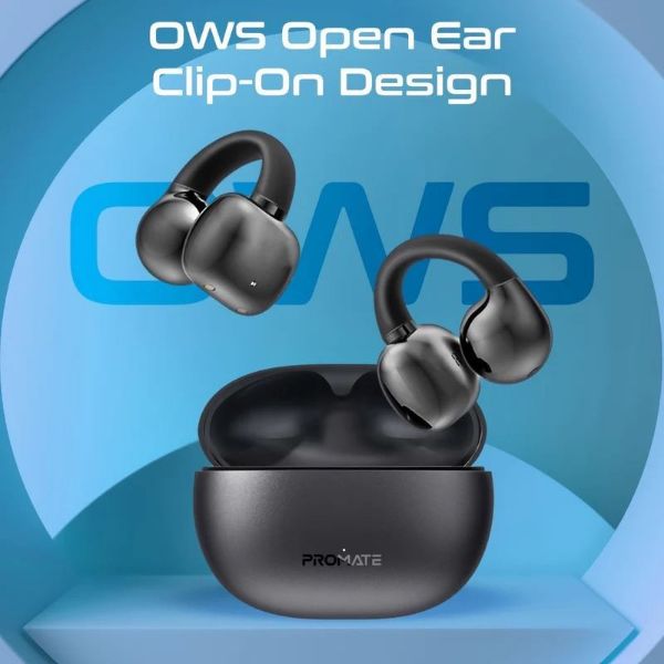 Picture of Open Ear Clip-on Bluetooth Earbuds w Intellitouch Smart Control incl 500mAh Recharging
