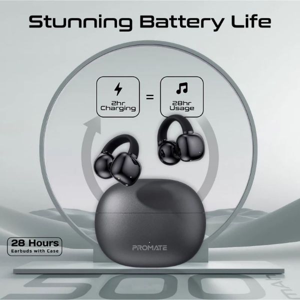 Picture of Open Ear Clip-on Bluetooth Earbuds w Intellitouch Smart Control incl 500mAh Recharging