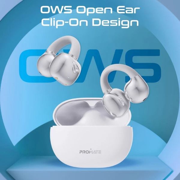 Picture of Open Ear Clip-on Bluetooth Earbuds w Intellitouch Smart Control incl 500mAh Recharging