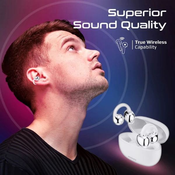 Picture of Open Ear Clip-on Bluetooth Earbuds w Intellitouch Smart Control incl 500mAh Recharging