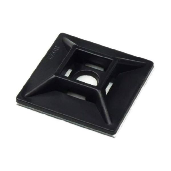 Picture of 20 x 20mm Self Adhesive Black Cable Ties Mount Pack of 100