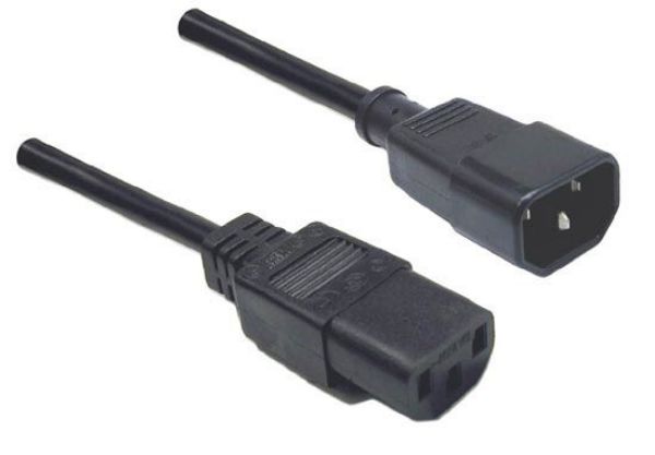 Picture of 0.2M IEC Male to Female 10A SAA Approved Power Cord. (C14 to C13) 1.0mm copper core