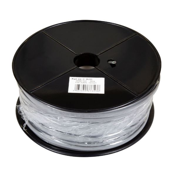 Picture of 100m RJ11 Roll 6-Wire Flat Cable. 28 AWG Silver colour