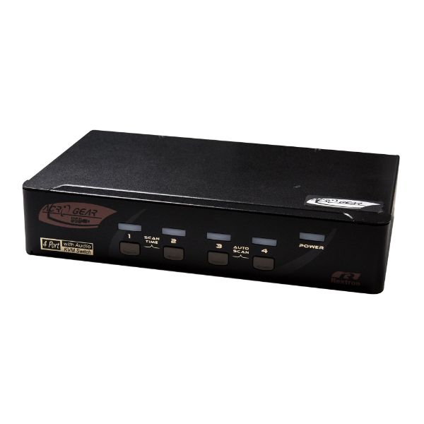 Picture of 1-4 Automatic VGA/USB KVM Share 1x USB Keyboard/Mouse & VGA Video w/ 4x CPU''s. Mic