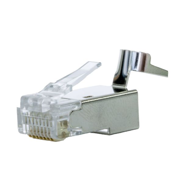 Picture of Cat 6 RJ-45 Plug 20pc Bag Shielded Round Modular Plug 8P8C 50U w/ insert